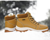 Yellow Hiking Boots Men's Snow Warm Fur Outdoor Sneakers Trekking Black Waterproof Leather Ankle Shoes Winter Hunting Mart Lion   