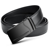 Men's Belts PU Leather Automatic Buckle Black PU + Leather Belts Width Mart Lion Back B 105cm(waist85-90cm) 
