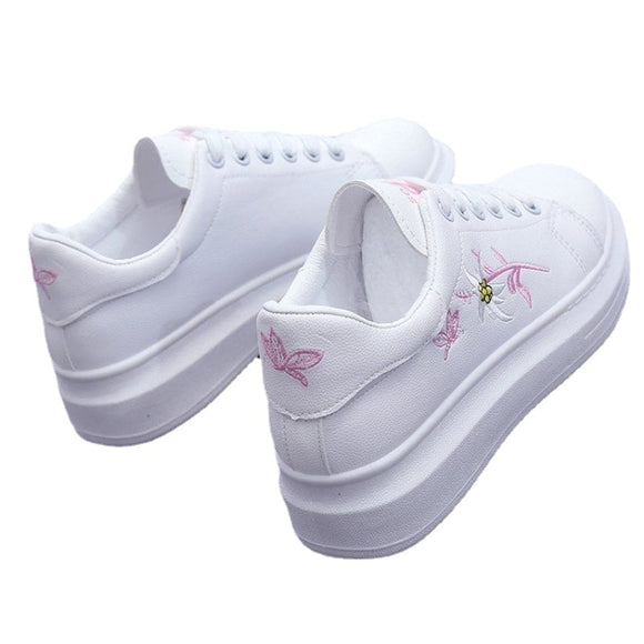 White Shoes Girls Flat Casuals Korean Style Versatile Walking Flats Sneakers for Women Mart Lion   