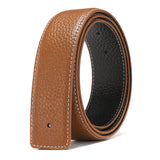 Two Layers Leather Smooth Buckle Headless Belt Men's Genuine Leather No Buckle Smooth Buckle 3.8cm No Buckle Headless Pants Mart Lion Brown 3.8cm W China 100CM Europe85