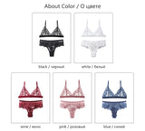  1 Set Woman Lingerie Lace Bra Thongs Set Underwear Bralette Push Up Tube Tops Bras Panties Suit For Lady Mart Lion - Mart Lion
