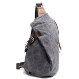 Anti Theft Chest Bag Vintage Canvas Men's Shoulder Leisure Crossbody School Bags Hobo Style Small Youth Waterproof Travel Mart Lion dark gray  