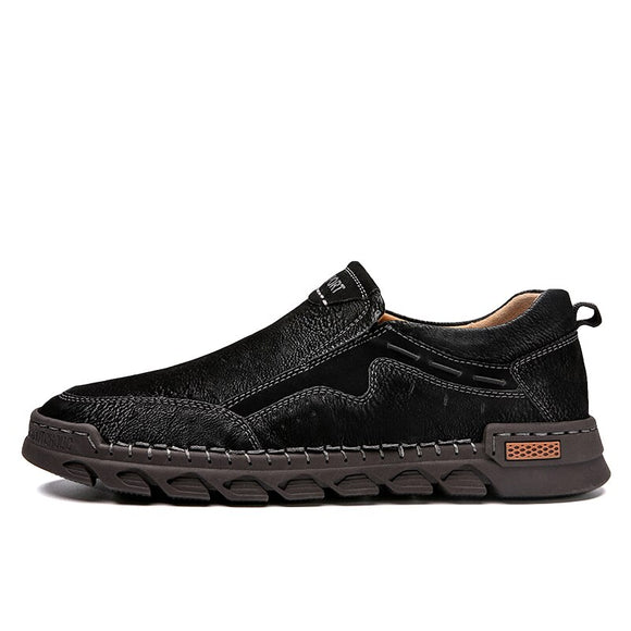  Super Fiber Leather Handmade Shoes Men's Walking Flat Loafers Outdoor Sneakers Office Dress Footwear Mart Lion - Mart Lion