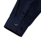 Autumn Men's Shirt Long Sleeve Cotton Paisley Button-down Collar Casual Black Shirt