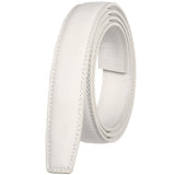 3.1cm Men's Leather Belt without Buckle  for Automatic Buckle Cow Genuine Leather Belt No Buckle Body Mart Lion White 105CM 