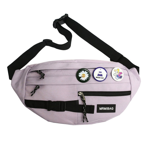 Men's Chest Pouch Waist Pack Casual Canvas Crossbody Bag Large Capacity Outdoor Messenger Bags Unisex Hip Fanny Pack Mart Lion Purple Waist Bag  