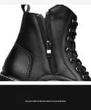 Men's Workwear Side Zipper Martin Boots Plus Cotton Leather Shoes Mart Lion   