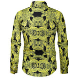 Green Creativity Designer Shirts For Men's Casual Printed Social Dress Vintage Blusa Masculina Mart Lion   