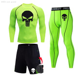 MMA Compression Sport suit Men's thermal underwear sets 1-3 piece Tracksuit Jogging suits Quick dry Winter Fitness Base layer Mart Lion 3-piece set 5 L 