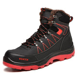 Men's Winter Snow Boots Waterproof Leather Sneakers Super Warm Outdoor Hiking Work Shoes