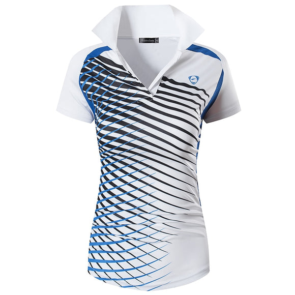  jeansian Women Casual Designer Short Sleeve T-Shirt Tee Shirts Golf Tennis Badminton SWT273 White Mart Lion - Mart Lion
