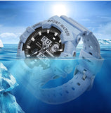 Dual Display Digital Watches for Men Waterproof Diving LED Watch Military Sport Relogio Masculino Saat Mart Lion   