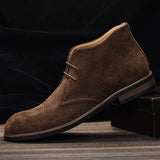 Genuine Leather Men Desert Boots Retro Suede Leather Men Ankle Boots Mart Lion   