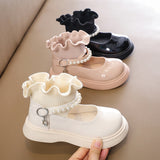 Toddler Girls Children Leather Shoes PU Leather Flats Crystal Princess Party Shoes for girls From 1~10 Years Mart Lion   