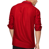 Autumn Men's Shirt Long Sleeve Cotton Paisley Button-down Collar Casual Black Shirt Mart Lion   