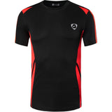 jeansian Men's Sport T-Shirt Tops Gym Fitness Running Workout Football Short Sleeve Dry Fit Black Mart Lion LSL148-Black US S China