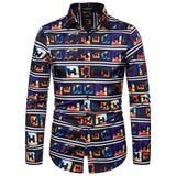 Shirts Men's Dress Casual Abstract Spider Web Print Long Sleeve Camisa Social Gradient Elasticity Mart Lion   