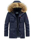 Winter Jacket Men's Cotton-padded Parkas Coats Multi-Pocket Streetwear Casual Workout Snow Overcoats Mart Lion   