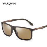 Designer TR90 Square Polarized Men's Sunglasses Ultra Light Vintage Driving Eyewear Mart Lion Tea Tea  