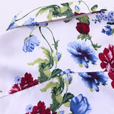 Autumn Men's Casual Shirt Slim Plant Floral Print Short Sleeve white Clothing Mart Lion   