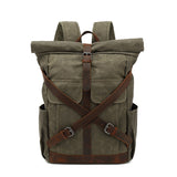 Waterproof vintage Waxed Canvas Backpack Men's Backpacks Leisure Rucksack Travel School Bags Laptop Bagpack shoulder bookbags Mart Lion army green  