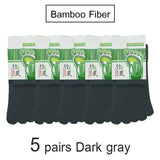 10 Pieces = 5 Pairs Men Bamboo Fiber Five-Finger Socks Happy Funny Women Split Toe Socks Christmas Gift Mart Lion 5 pairs Dark gray EU (37-44) 