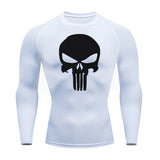 MMA Compression Sport suit Men's thermal underwear sets 1-3 piece Tracksuit Jogging suits Quick dry Winter Fitness Base layer Mart Lion White T-shirt L 