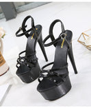 Platform Heels Sandals Open Toe PVC Transparent Pumps Women Shoes High Heels Ladies Silver Wedding Mart Lion   