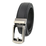 3.1cm Width Thin Designer Men's Belt Cow Genuine Leather Automatic Buckle Belt for Jeans Black White Blue Yellow Red Brown Mart Lion Black 100cm 