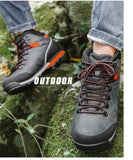  Genuine Leather Climbing Trekking Boots Men's Outdoor High Top Hiking Shoes Waterproof Hunting Boots Mart Lion - Mart Lion