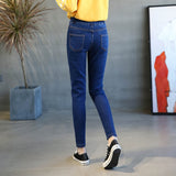  Fleece Jeans Woman Thick Winter Female Warm Skinny High Waist Velvet Elastic Denim Pencil Pants Mart Lion - Mart Lion