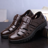 Men's Sandals Genuine Leather Summer Shoes Ventilation Casual Sandals Non-slip Mart Lion   