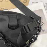  Men's Chest Bag Crossbody Bag Travel Large Capacity Messenger Bags Nylon Black Waist Pack Unisex Hip Belt Purse Mart Lion - Mart Lion
