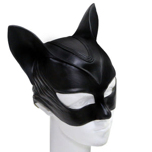 Woman Cat Selina Kyle Mask Bruce Wayne Cosplay Costume Latex Helmet Fancy Adult Halloween Mart Lion - Mart Lion