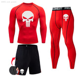 MMA Compression Sport suit Men's thermal underwear sets 1-3 piece Tracksuit Jogging suits Quick dry Winter Fitness Base layer Mart Lion 3-piece set 1 L 