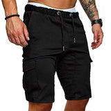 Casual Shorts Men's Summer Cargo Gym Sport Running Workout Cargo Pants Jogger Trousers Drawstring Solid Jogging Mart Lion   