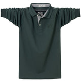 Men's Long Sleeve Polo Shirt Men's Casual Embroidery Cotton Homme Polo Shirt Men's Solid Leisure Polo Shirt Mart Lion Green M 