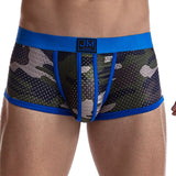 Boxer Men's Underwear Mesh Camouflage Cuecas Masculinas Breathable Nylon U Pouch Calzoncillos Hombre Slip Hombre Boxershorts Mart Lion JM463BLUE M(27-30inches) 