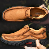 Men's Shoes 100% Genuine Leather Casual  Waterproof Work Shoes Cow Leather Loafers Mart Lion   