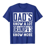 Men's Dads Knows A Lot Grandpa Knows Everything Fathers Day Gifts Top T-Shirts Geek Cotton Fitness Mart Lion Royal Blue XS 