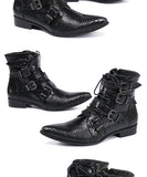 Summer mens Buckle Strap shoes cow leather Boots Mart Lion   