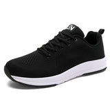 Men's Casual Shoes Breathable Outdoor Mesh Light Sneakers Casual Footwear Mart Lion Black and White 38 