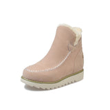 Woman Shoes Winter Warm Snow Boots Slip-On Soft Antiskid Female Short Ankle With Fur Mart Lion beige 5 