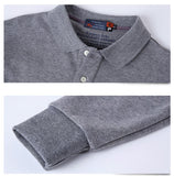 Winter Autumn Men's Polo Shirt Casual Thermal Fleece Polo Shirts Thick Warm Long Sleeve Polo Shirt Clothing Mart Lion   