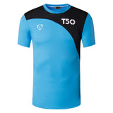 jeansian Sport Tee Shirt Running Gym Fitness Workout Football Short Sleeve Dry Fit Black Mart Lion LSL145-Blue US S 