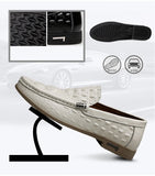 Men's Casual Shoes Genuine Leather Crocodile pattern cowhide Breathable Shoes Slip On soft Moccasins
