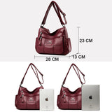 Leather Handbags Women Designer Female Waterproof Shoulder Crossbody Messenger Bags Mart Lion   