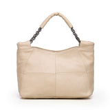 Summer Style Handbag Lady Chain Soft Genuine Leather Tote Bags for Women Messenger Mart Lion Beige  