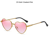 JackJad Brand Stylish Cool Cute Heart Shape Style Gradient Sunglasses Women ins Twisted Metal Design 8089 Mart Lion C5 Gold Pink UV400 