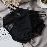 Lace Panties Women Briefs Hollow Out Female Underpants Floral Comfortable Underwear Mart Lion Black M China|1pc